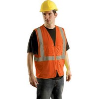 Occunomix SSGCS-O2/3X OccuNomix 2X - 3X Orange OccuLux Lightweight Mesh Class 2 Economy Surveyor\'s Vest With Zipper Front Closur